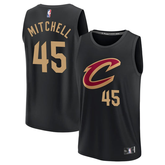 Donovan Mitchell Cleveland Cavaliers Fanatics Branded Youth Fast Break Replica Jersey - Statement Edition - Black