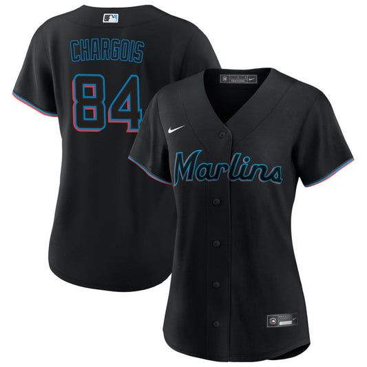 JT Chargois Miami Marlins Nike Women's Alternate Replica Jersey - Black