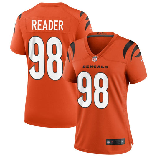 D.J. Reader Cincinnati Bengals Nike Women's Alternate Game Jersey - Orange