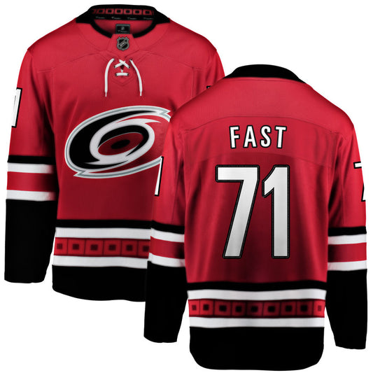 Jesper Fast Carolina Hurricanes Fanatics Branded Home Breakaway Jersey - Red