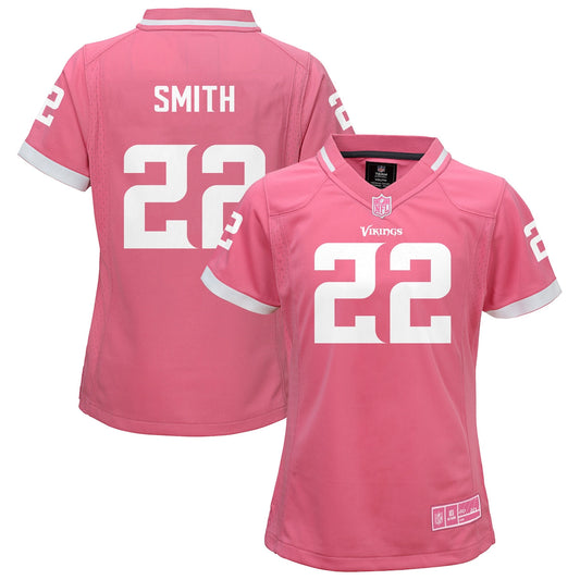 Girls' Grade School Harrison Smith Outerstuff Vikings Fashion Bubble Gum Jersey - Pink