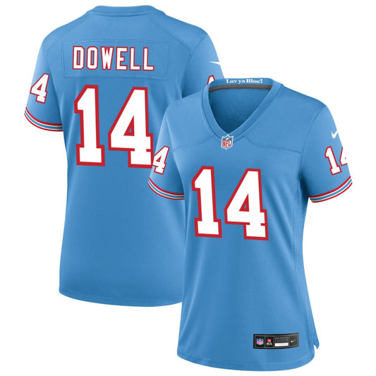 Colton Dowell Tennessee Titans Nike Women's Oilers Throwback Game Jersey - Light Blue
