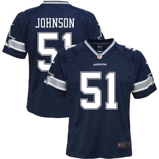 Durrell Johnson Dallas Cowboys Nike Youth Game Jersey - Navy