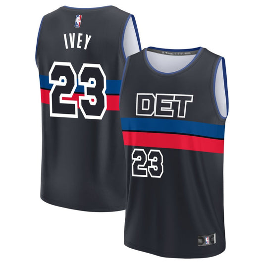 Jaden Ivey  Detroit Pistons Fanatics Branded Fast Break Jersey - Charcoal - Statement Edition