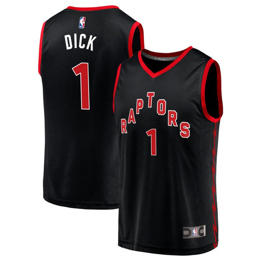 Gradey Dick Toronto Raptors Fanatics Branded Fast Break Replica Jersey Black - Statement Edition