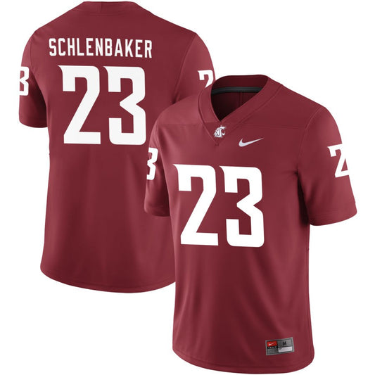 Djouvensky Schlenbaker Washington State Cougars Nike Pick-A-Player NIL Replica Football Jersey - Crimson