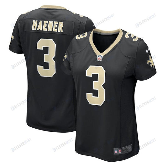 Jake Haener 3 New Orleans Saints Women's Game Jersey - Black