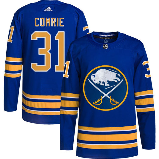 Eric Comrie Buffalo Sabres adidas Home Authentic Pro Jersey - Royal