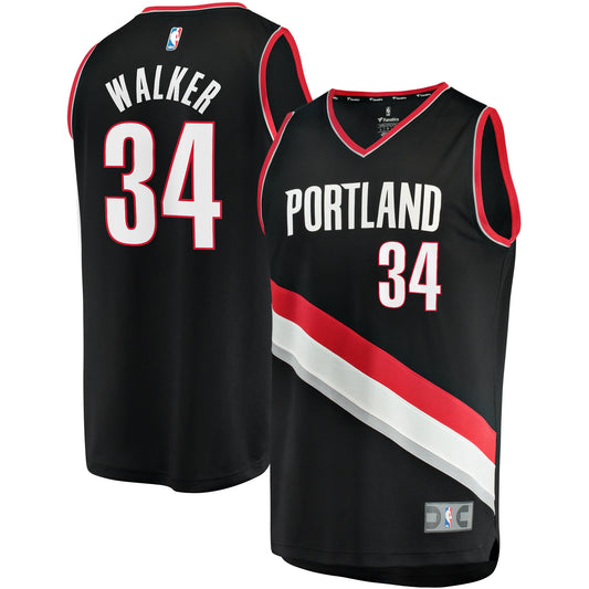 Jabari Walker Portland Trail Blazers Fanatics Branded 2021/22 Fast Break Replica Jersey - Icon Edition - Black