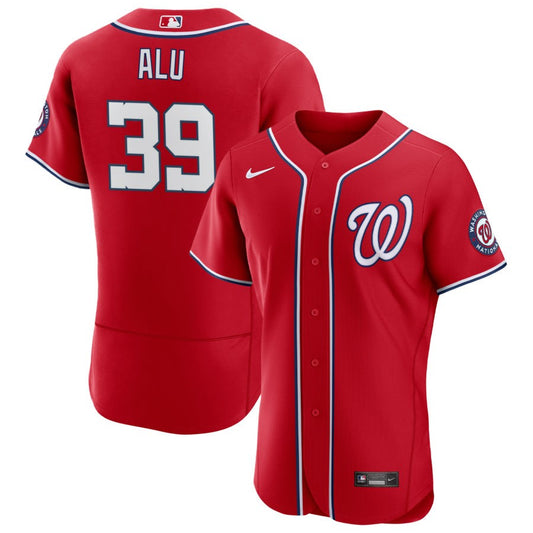 Jake Alu Washington Nationals Nike Alternate Authentic Patch Jersey - Scarlet