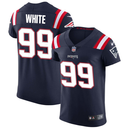 Keion White New England Patriots Nike Vapor Elite Jersey - Navy