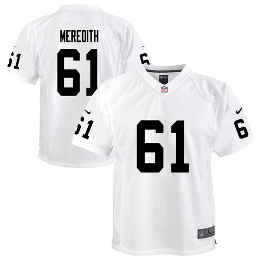 Jordan Meredith Las Vegas Raiders Nike Youth Team Game Jersey - White
