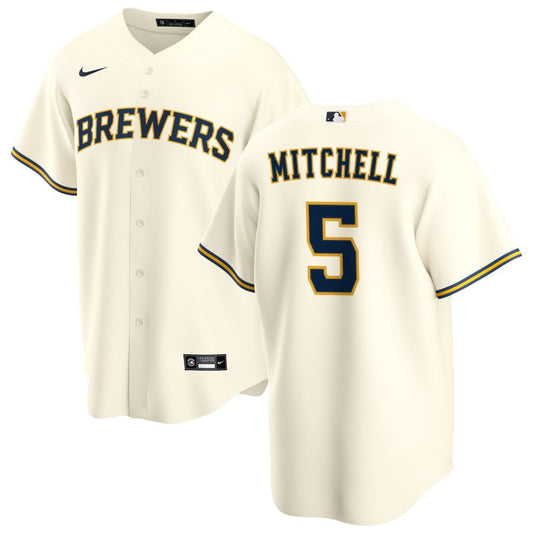 Garrett Mitchell Milwaukee Brewers Nike Home Replica Jersey - Cream