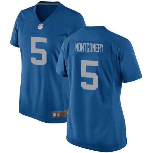 David Montgomery Detroit Lions Nike Women's Throwback Game Jersey - Blue
