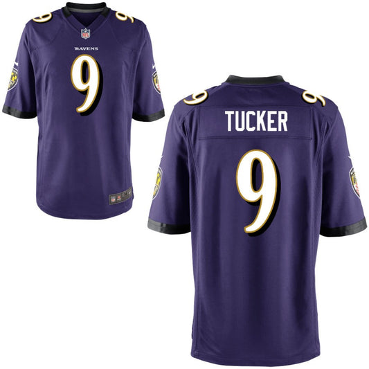 Justin Tucker Baltimore Ravens Nike Youth Game Jersey - Purple