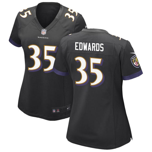 Gus Edwards Baltimore Ravens Nike Women's Alternate Game Jersey - Black
