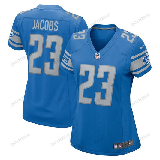 Jerry Jacobs 23 Detroit Lions Women Team Game Jersey - Blue