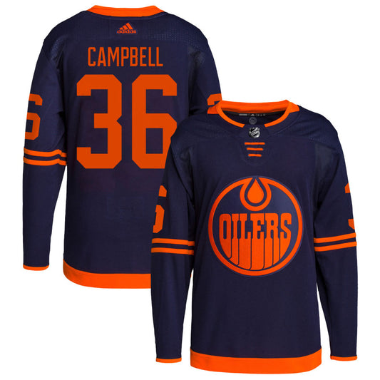 Jack Campbell Edmonton Oilers adidas Alternate Primegreen Authentic Pro Jersey - Navy