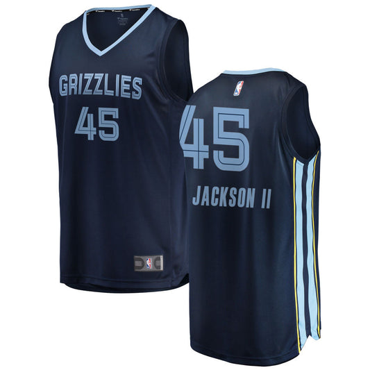 Gregory Jackson II Memphis Grizzlies Fanatics Branded Youth 2018/19 Fast Break Replica Jersey Navy - Icon Edition