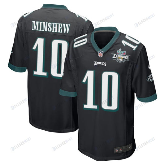 Gardner Minshew 10 Philadelphia Eagles Super Bowl LVII Champions 2 Stars Men Game Jersey - Black