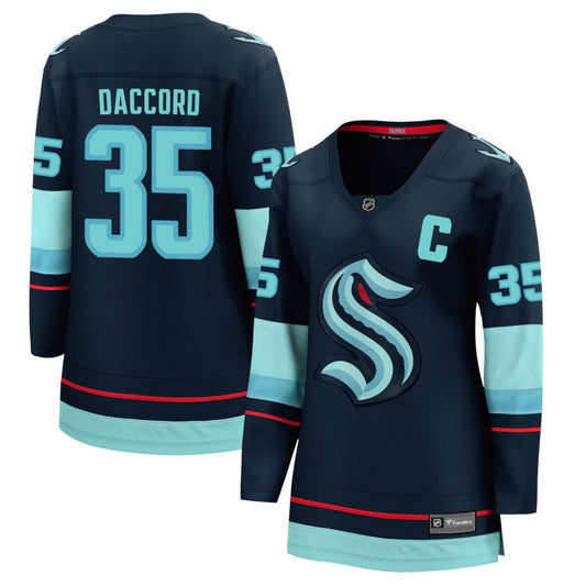 Joey Daccord Seattle Kraken Fanatics Branded Women's Home Breakaway Jersey - Navy