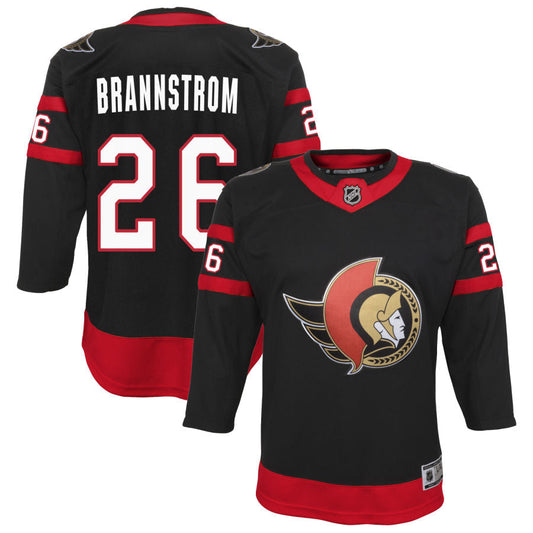 Erik Brannstrom Ottawa Senators Youth Home Premier Jersey - Black