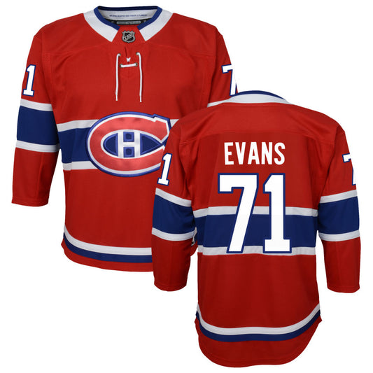 Jake Evans Montreal Canadiens Youth Home Premier Jersey - Red