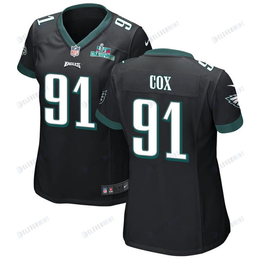 Fletcher Cox 91 Philadelphia Eagles Super Bowl LVII Champions Women Game Jersey - Black