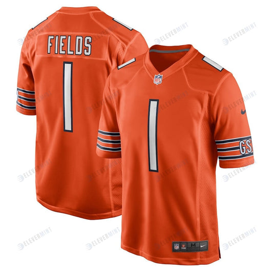 Justin Fields 1 Chicago Bears Men Game Jersey - Orange
