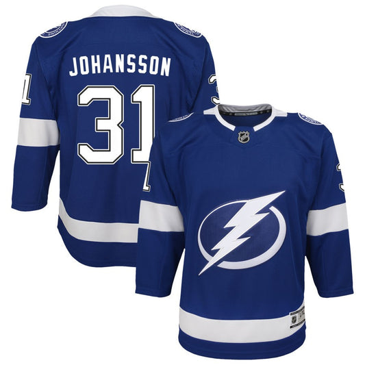 Jonas Johansson Tampa Bay Lightning Youth Home Premier Jersey - Blue
