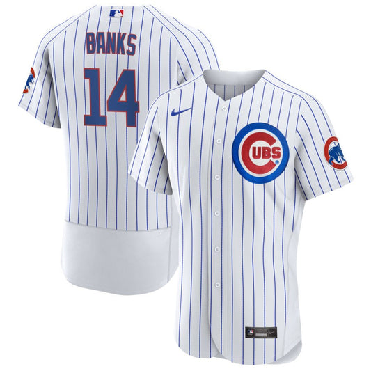Ernie Banks Chicago Cubs Nike Home RetiredAuthentic Jersey - White