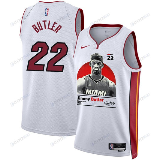 Jimmy Butler 22 Miami Heat Heart And Soul 2023 NBA Champions Swingman Jersey - White