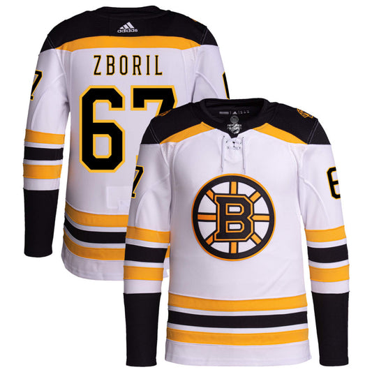 Jakub Zboril Boston Bruins adidas Away Primegreen Authentic Pro Jersey - White
