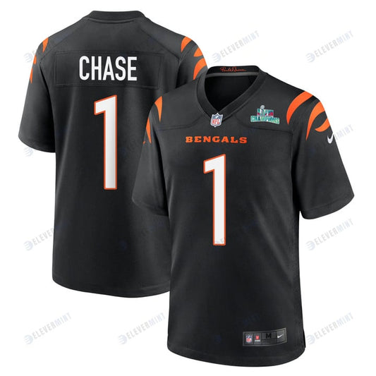 Ja'Marr Chase 1 Cincinnati Bengals Super Bowl LVII Champions Men Game Jersey - Black