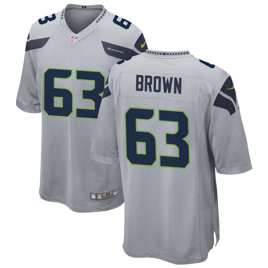 Evan Brown Seattle Seahawks Nike Alternate Game Jersey - Gray