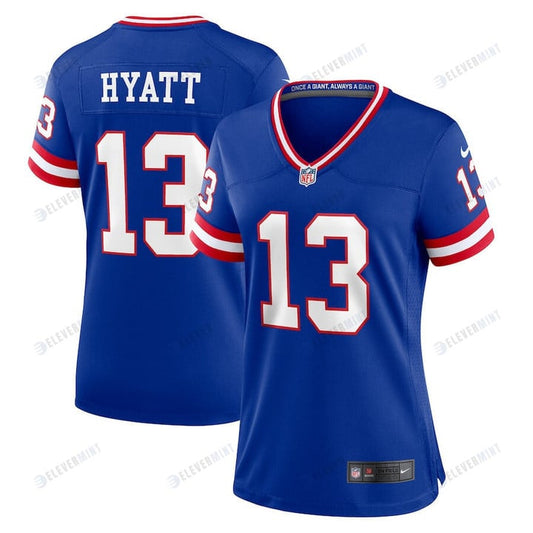Jalin Hyatt 13 New York Giants Women Team Game Jersey - Royal