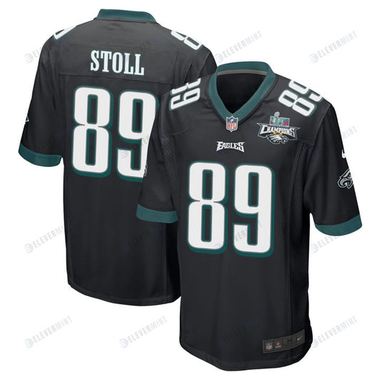 Jack Stoll 89 Philadelphia Eagles Super Bowl LVII Champions 2 Stars Men Game Jersey - Black