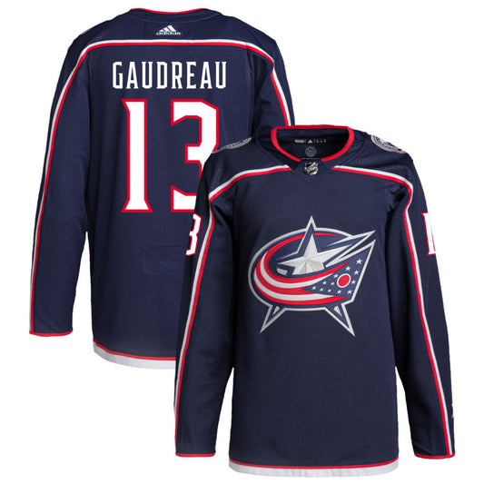 Johnny Gaudreau Columbus Blue Jackets adidas Home Primegreen Authentic Pro Jersey - Navy