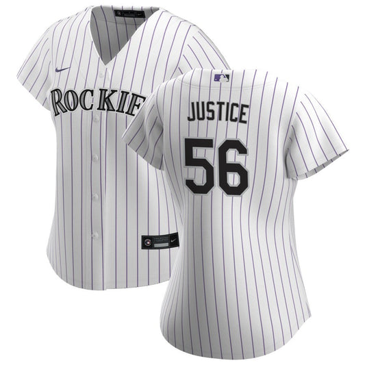 Evan Justice Colorado Rockies Nike Women's Home Replica Jersey - White