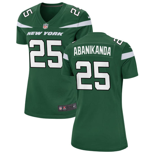 Israel Abanikanda New York Jets Nike Women's Game Jersey - Gotham Green