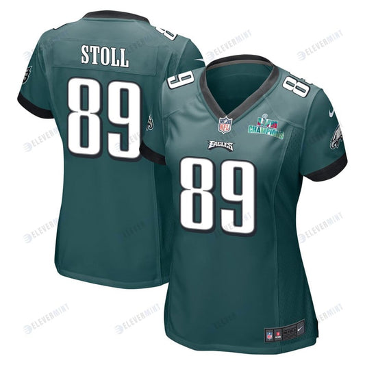 Jack Stoll 89 Philadelphia Eagles Super Bowl LVII Champions Women Game Jersey - Midnight Green