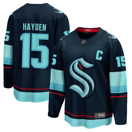 John Hayden Seattle Kraken Fanatics Branded Home Breakaway Jersey - Navy