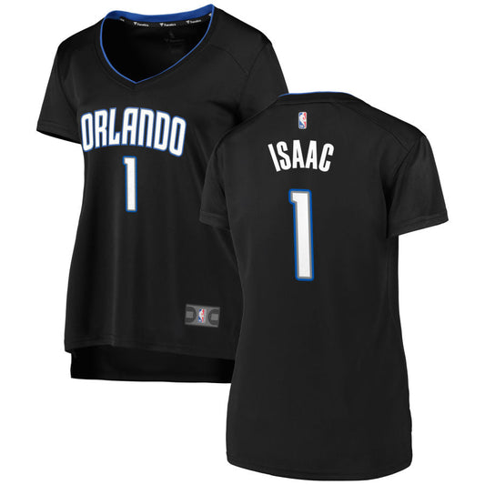 Jonathan Isaac Orlando Magic Fanatics Branded Women's 2019 Fast Break Replica Jersey Black - Icon Edition