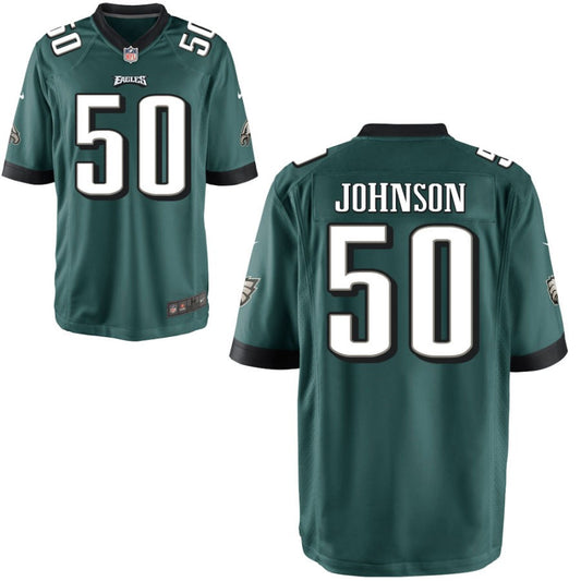 Fred Johnson Philadelphia Eagles Nike Youth Game Jersey - Midnight Green