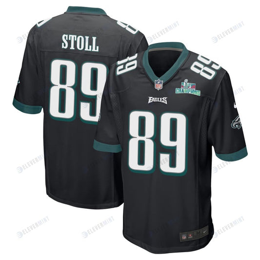 Jack Stoll 89 Philadelphia Eagles Super Bowl LVII Champions Men Game Jersey - Black