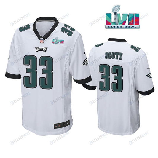 Josiah Scott 33 Philadelphia Eagles Super Bowl LVII Game Player Men Jersey - White