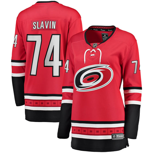 Jaccob Slavin Carolina Hurricanes Fanatics Branded Women's Home Breakaway Player Jersey - Red