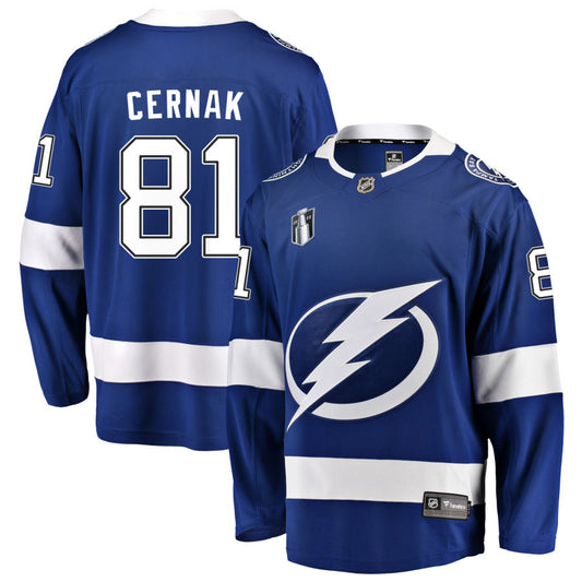 Erik Cernak Tampa Bay Lightning Fanatics Branded Home 2022 Stanley Cup Final Breakaway Jersey - Blue