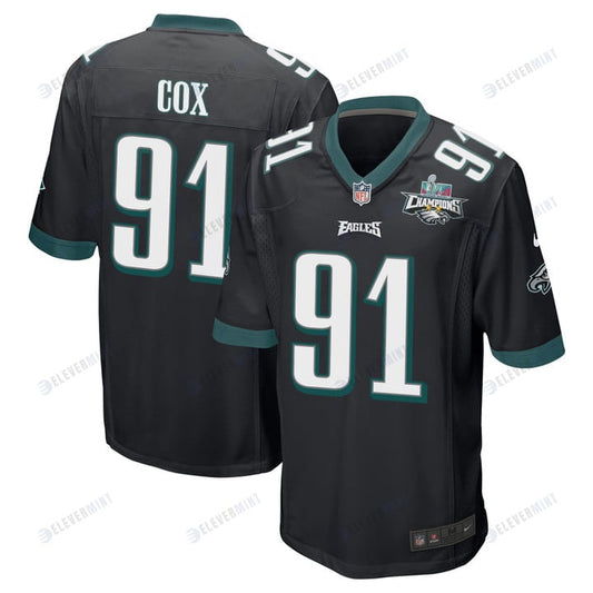 Fletcher Cox 91 Philadelphia Eagles Super Bowl LVII Champions 2 Stars Men Game Jersey - Black