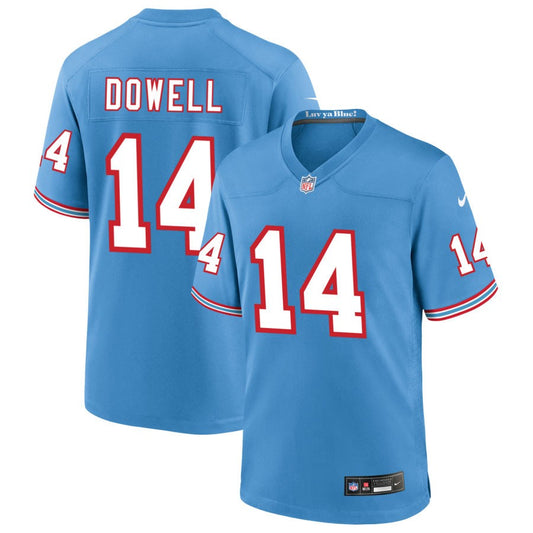Colton Dowell Tennessee Titans Nike Oilers Throwback Game Jersey - Light Blue